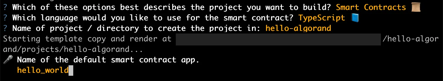 AlgoKit Init : Naming the smart contract app